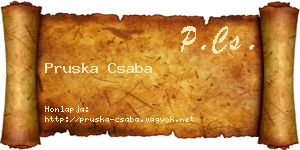 Pruska Csaba névjegykártya
